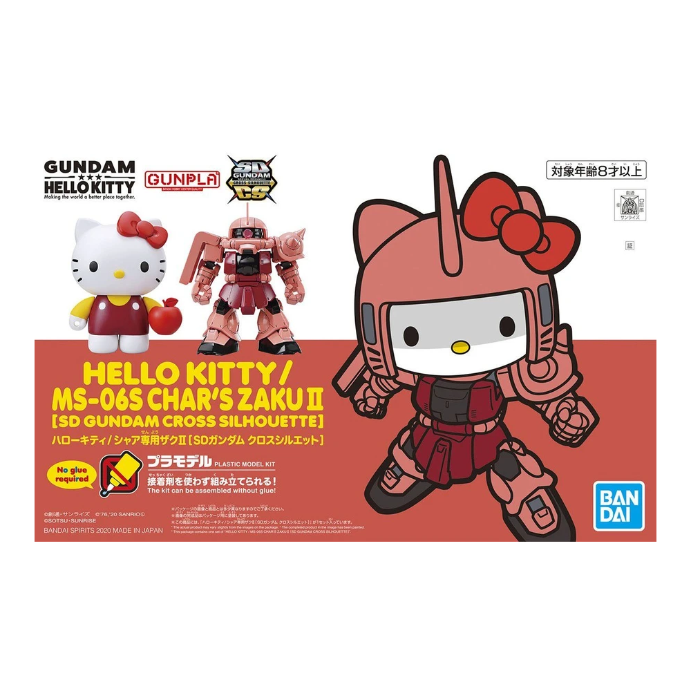 Bandai Hobby: Hello Kitty X SD Gundam Cross Silhouette - Hello Kitty MS-06S Char's Zaku II Model Kit (ONLINE ORDER ONLY)