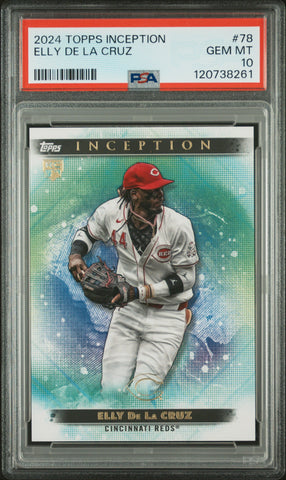 Graded 2024 Topps Inception Elly De La Cruz #78 Rookie RC Baseball Card PSA 10 Gem Mint (ONLINE ORDER ONLY)