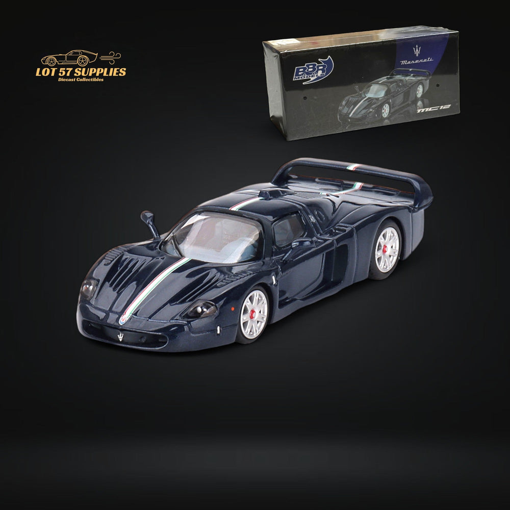 BBR64 Maserati MC12 Stradale Blue Metallic w/ Stripe 1:64 BBRDIE6416 (ONLINE ORDER ONLY)
