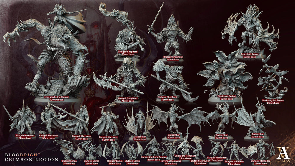 3D Printed Archvillain Games Blutgeir Harrower Bloodright - Crimson Legion 28 32mm D&D (Online Only)