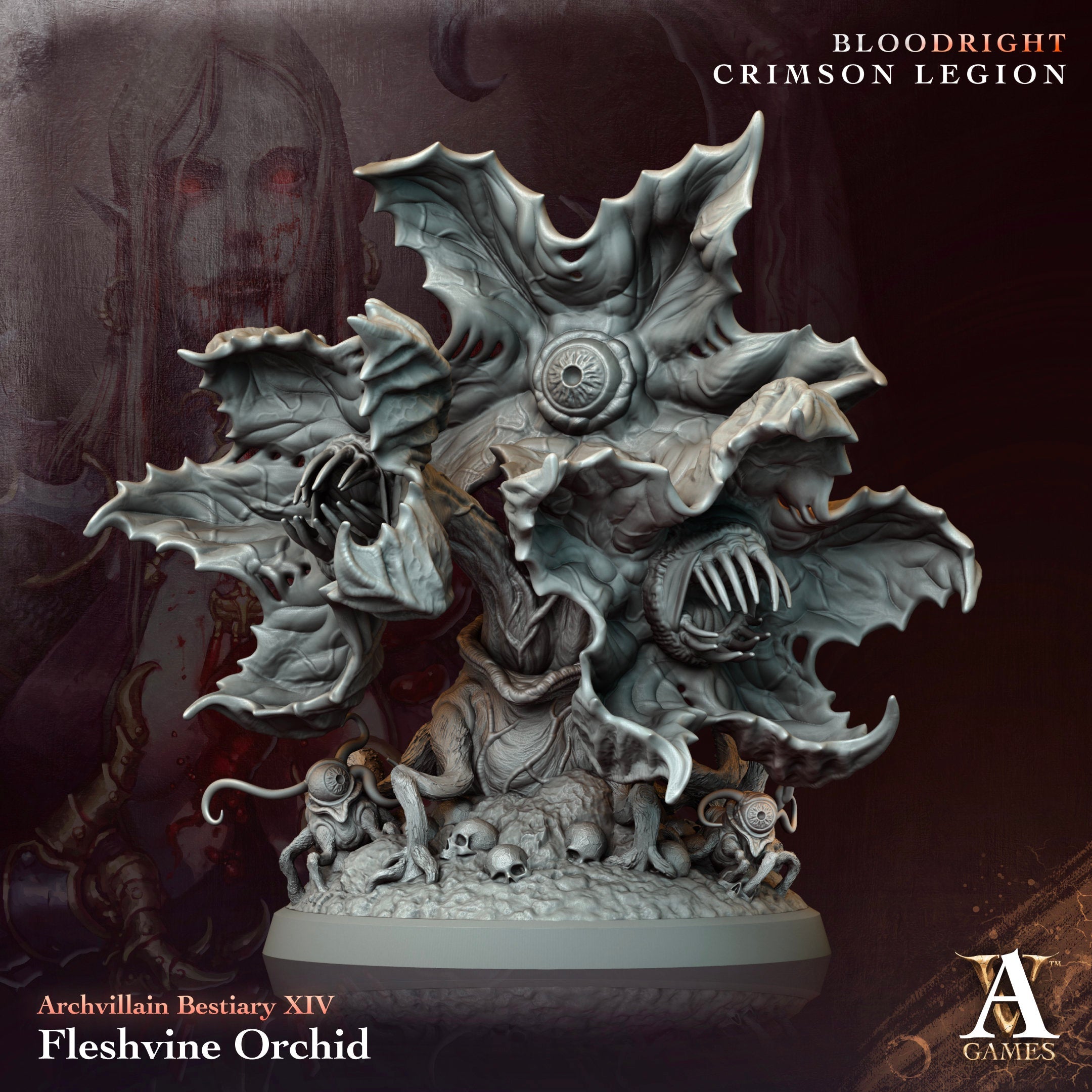 3D Printed Archvillain Games Archvillain Bestiary Vol. XIV Fleshvine Orchid 28 32mm D&D (Online Only)