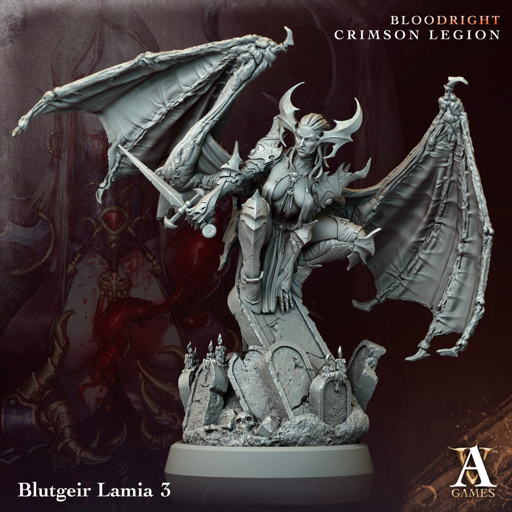 3D Printed Archvillain Games Blutgeir Lamia Bloodright - Crimson Legion 28 32mm D&D (Online Only)