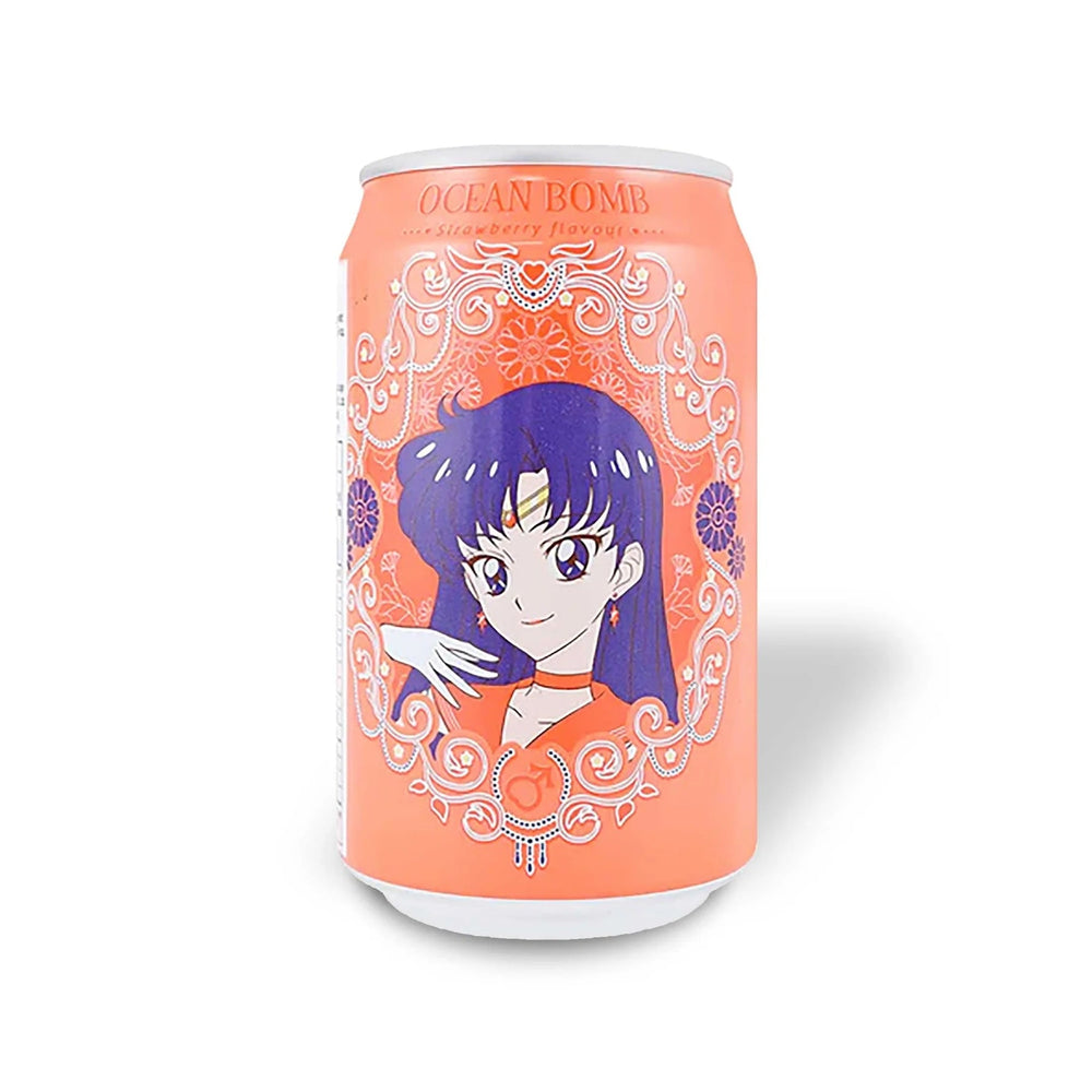 Ocean Bomb Strawberry Flavor Sparkling Water Sailor Moon Sailor Mars (1 Can) (ONLINE ORDER ONLY)