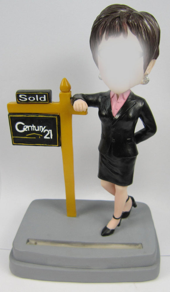 Custom Female Realtor Bobblehead #1 (ONLINE ORDER ONLY)
