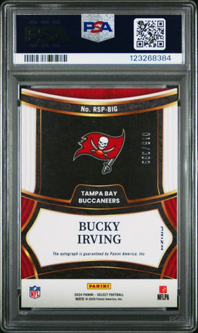 Graded 2024 Panini Select Bucky Irving #RSPBIG /399 Rookie Signature Rookie RC Football Card PSA 10 Gem Mint (ONLINE ORDER ONLY)