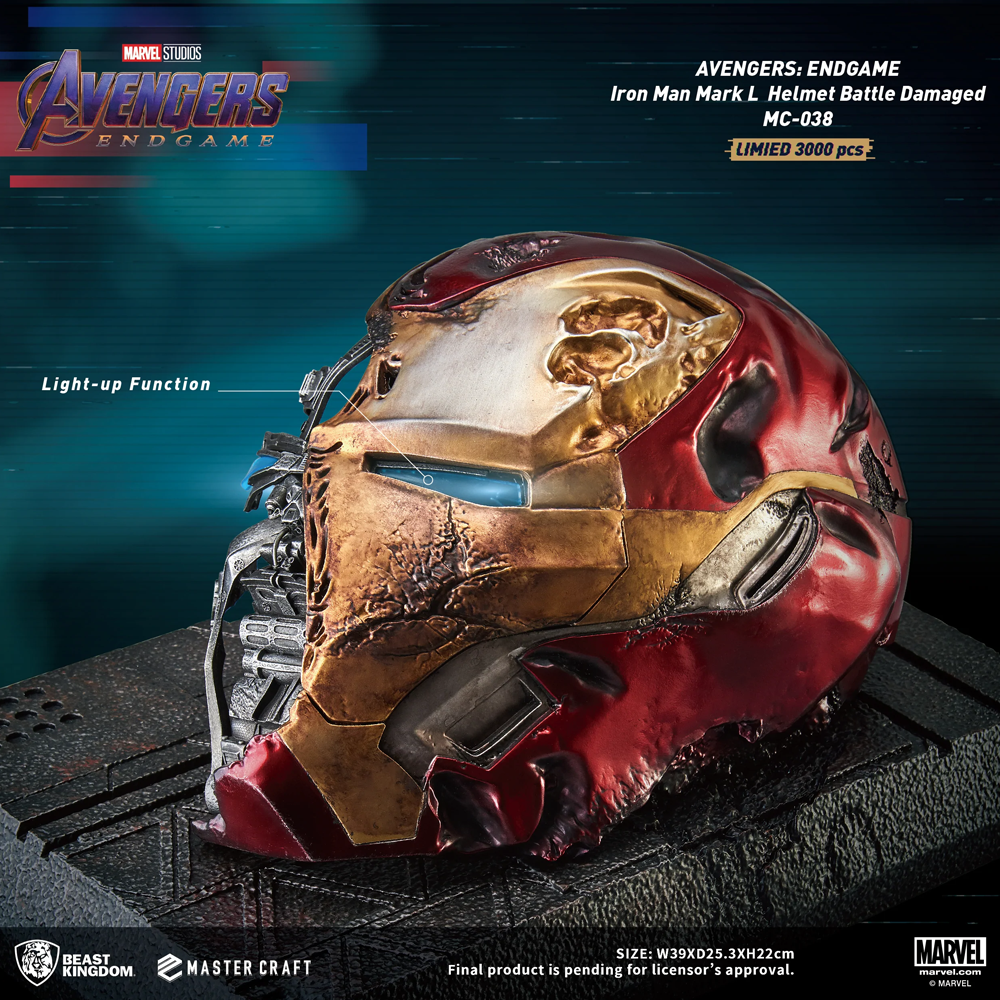 Beast Kingdom: Avengers: Endgame - Master Craft Iron Man Mark L Helmet (Battle Damaged) MC-038 (ONLINE ORDER ONLY)