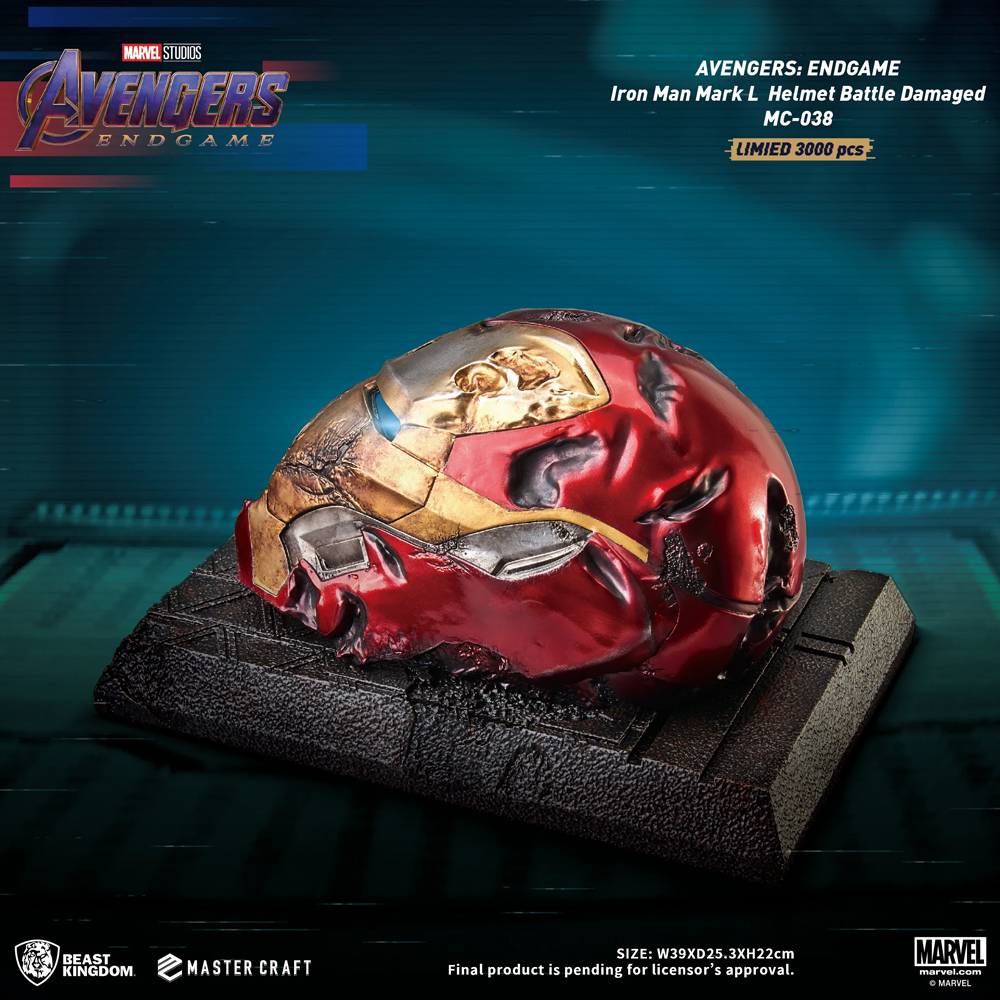 Beast Kingdom: Avengers: Endgame - Master Craft Iron Man Mark L Helmet (Battle Damaged) MC-038 (ONLINE ORDER ONLY)