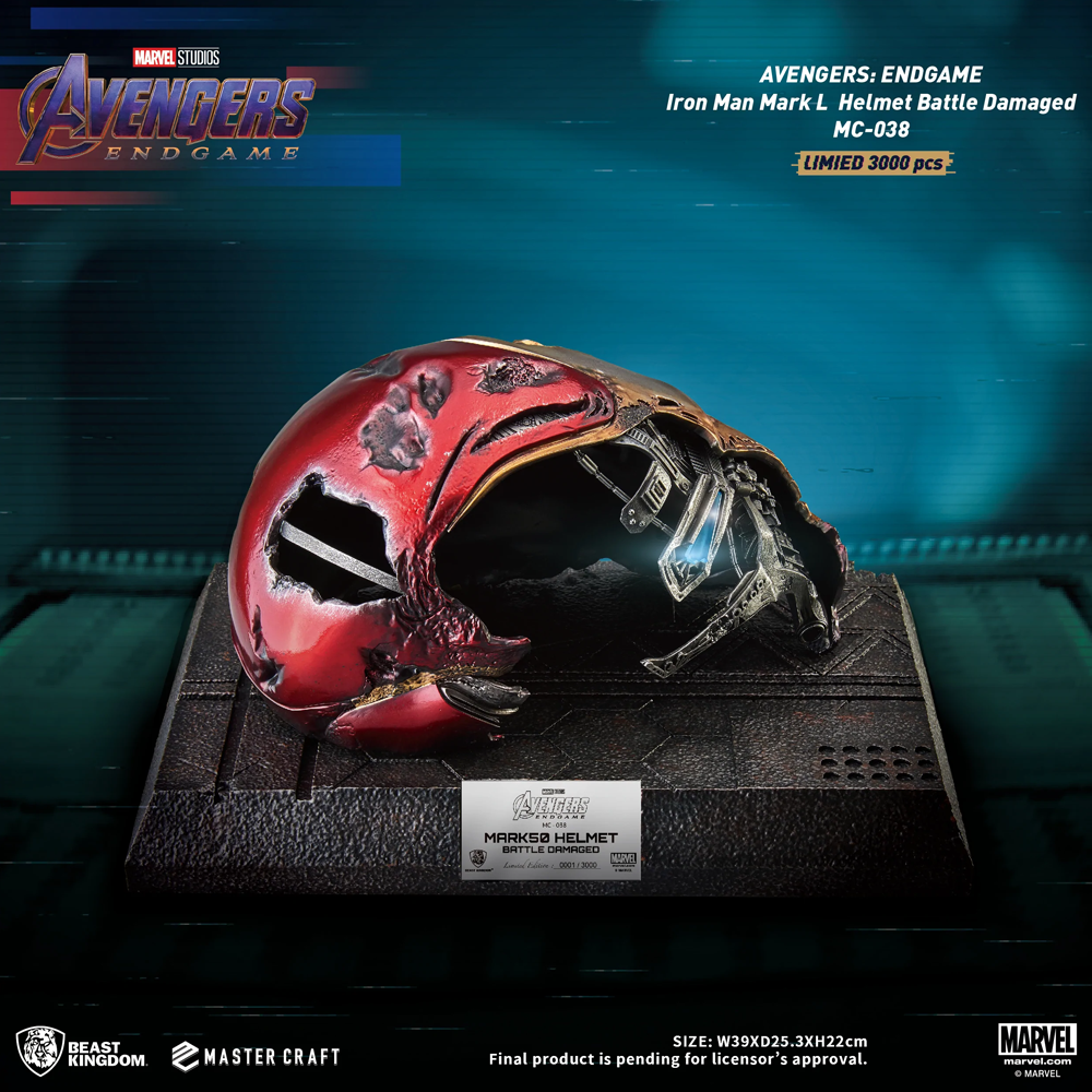 Beast Kingdom: Avengers: Endgame - Master Craft Iron Man Mark L Helmet (Battle Damaged) MC-038 (ONLINE ORDER ONLY)