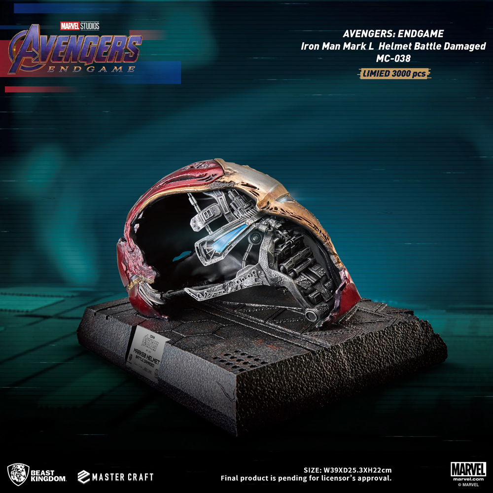 Beast Kingdom: Avengers: Endgame - Master Craft Iron Man Mark L Helmet (Battle Damaged) MC-038 (ONLINE ORDER ONLY)