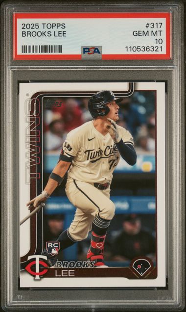 Graded 2025 Topps Brooks Lee #317 Rookie RC Baseball Card PSA 10 Gem Mint (ONLINE ORDER ONLY)