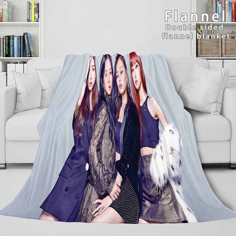 BLACKPINK Soft Flannel Blanket Fleece Throw Blanket Bedding Sets (Online Order Only)