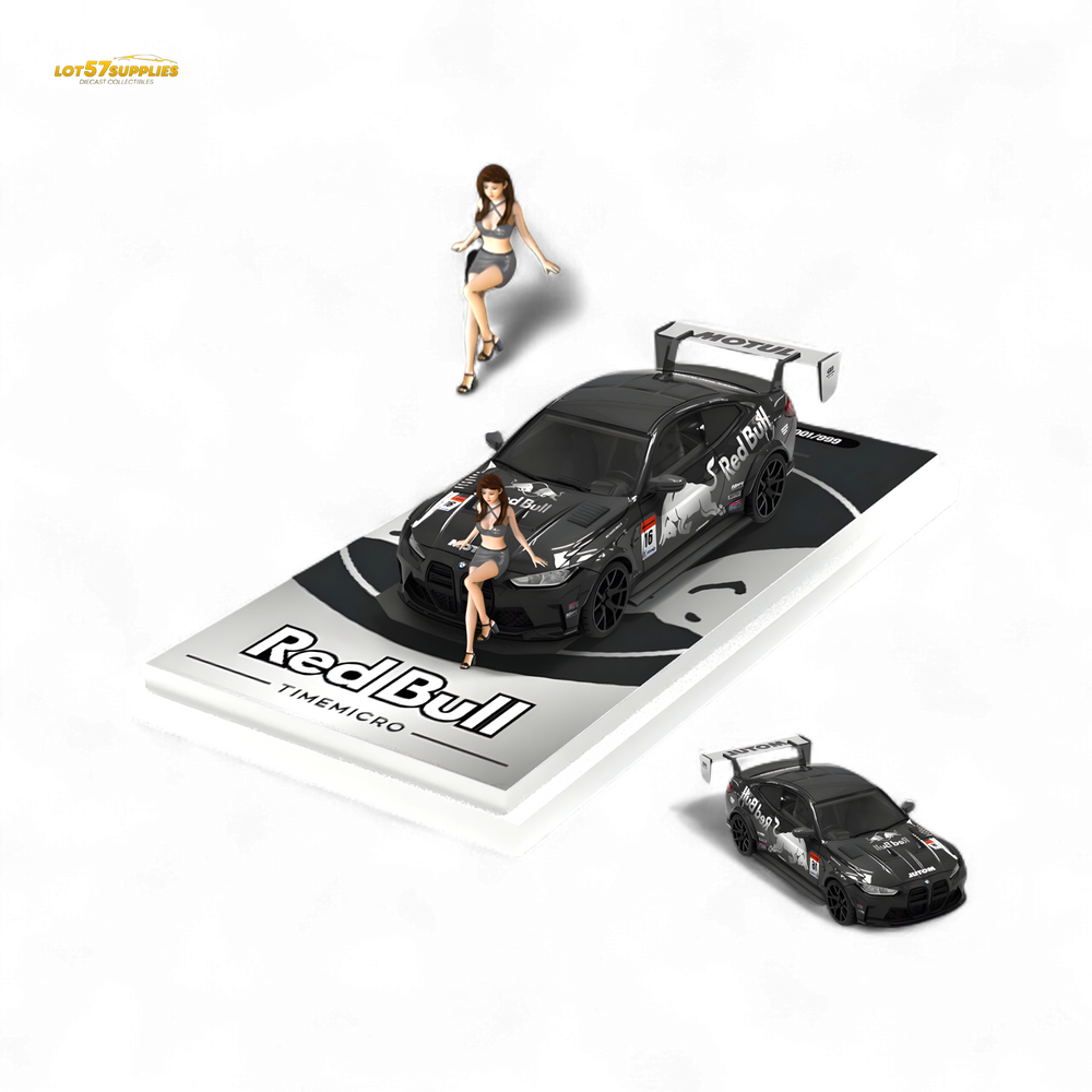 TimeMicro BMW M4 Modified Widebody Silver R e d B u l l - Figure Version 1:64 (ONLINE ORDER ONLY)