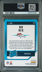 Graded 2024 Panini Donruss Bo Nix #369 Optic Preview Red & Green Rookie RC Football Card PSA 10 Gem Mint (ONLINE ORDER ONLY)