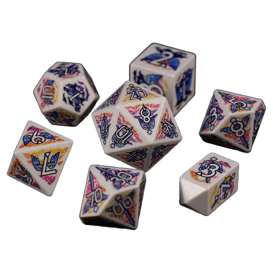 7 Piece Polyhedral Dice Set: Celestial Dawn