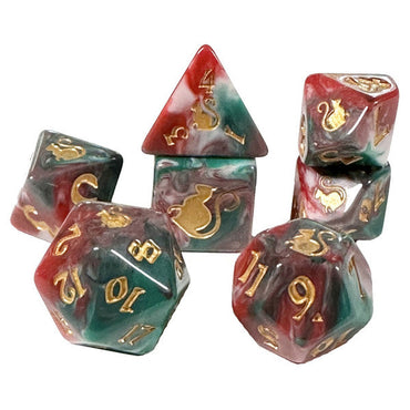 7-Set Polyhedral Dice - Kitty Clacks: Lucky (ONLINE ORDER ONLY)
