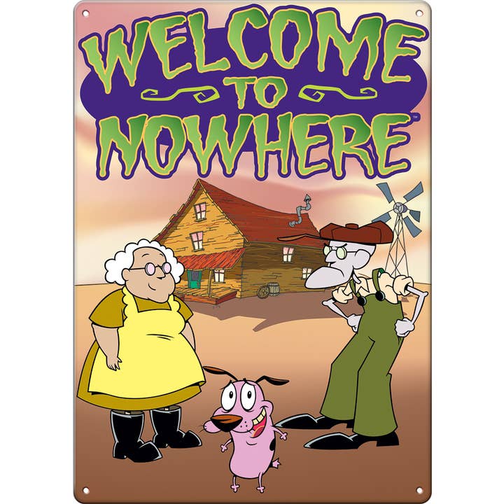 Courage the Cowardly Dog: Welcome To Nowhere Metal Sign (ONLINE ORDER ONLY)
