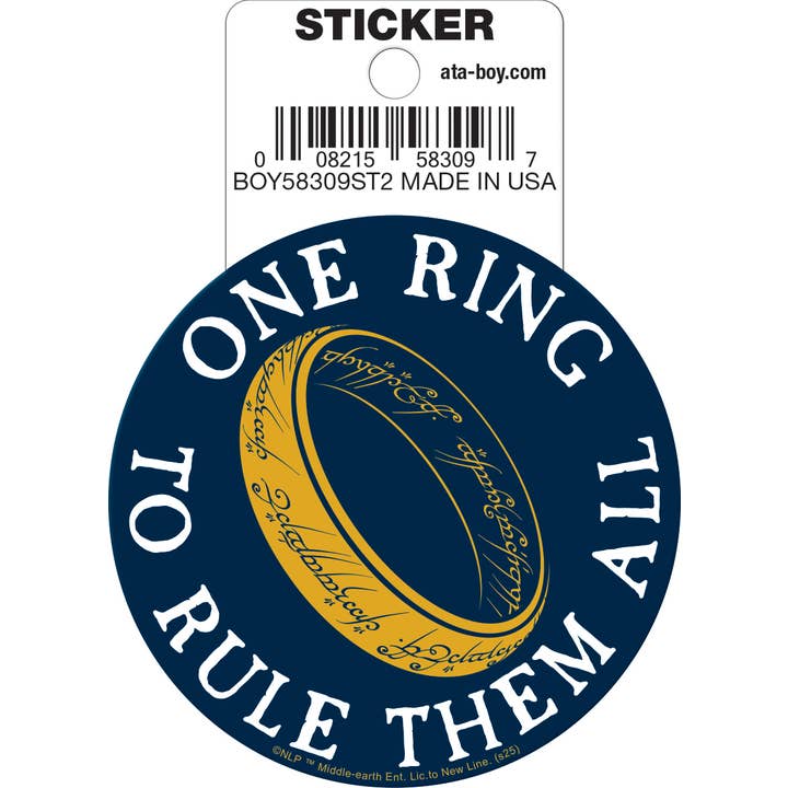 Lord of the Rings: One Ring To Rule Them All Die Cut Vinyl Sticker - 3" (ONLINE ORDER ONLY)