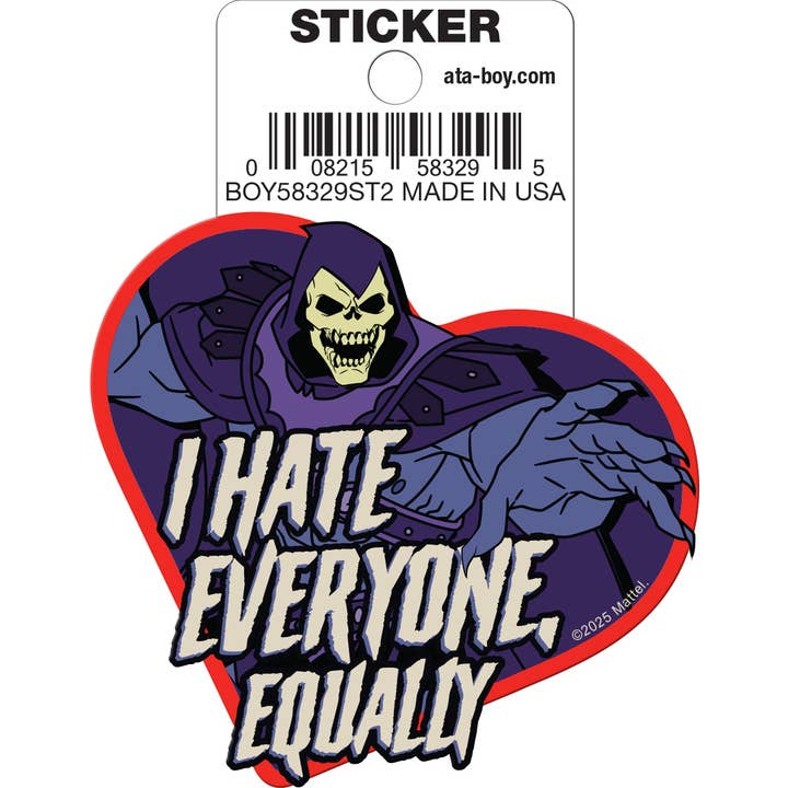 Masters of the Universe: Skeletor I Hate Everyone Equally Die Cut Vinyl Sticker - 3" (ONLINE ORDER ONLY)