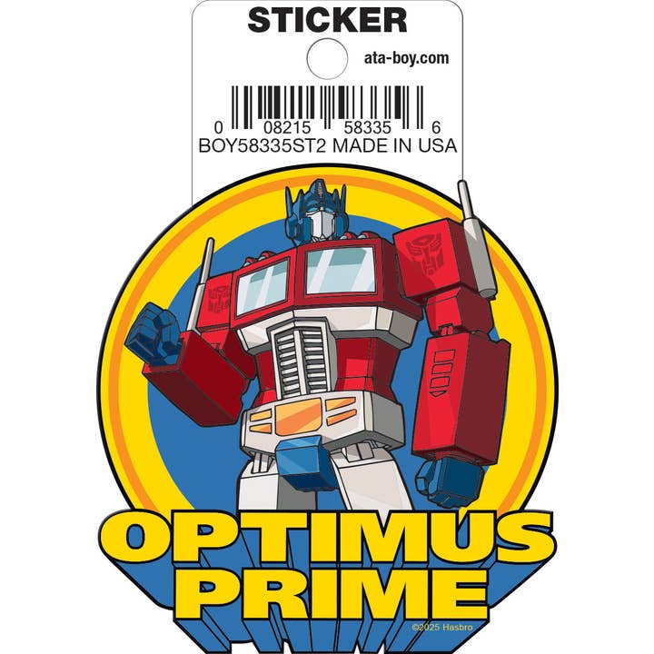 Transformers: Optimus Prime On Blue Die Cut Vinyl Sticker - 3" (ONLINE ORDER ONLY)