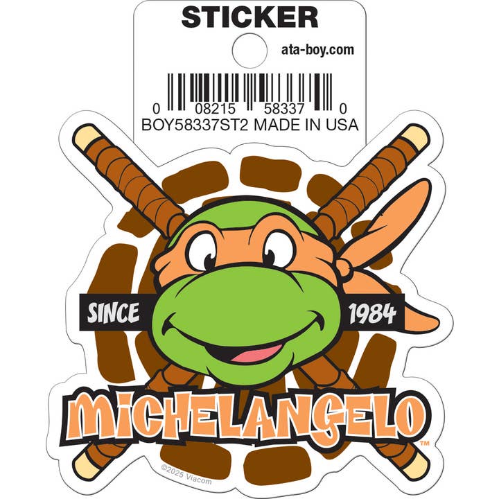 Teenage Mutant Ninja Turtles: Michelangelo Head Die Cut Vinyl Sticker - 3" (ONLINE ORDER ONLY)