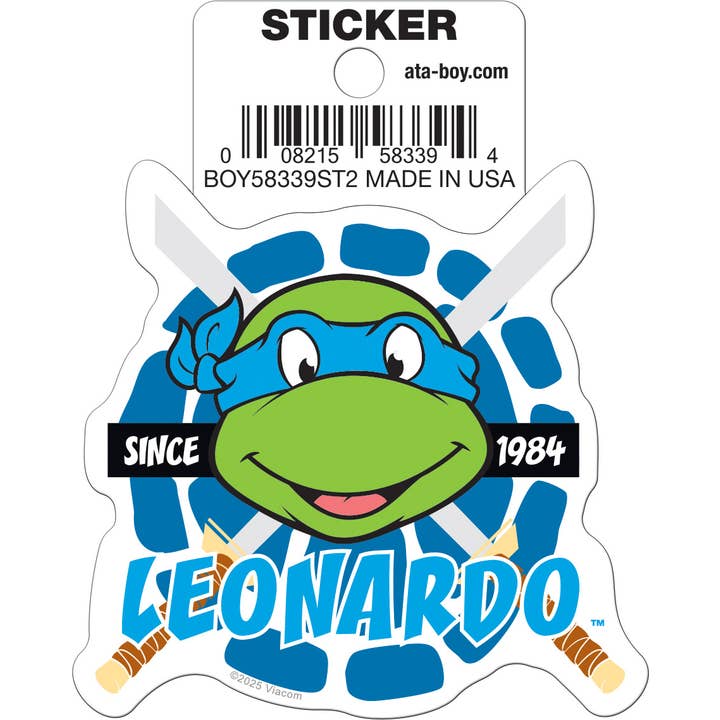 Teenage Mutant Ninja Turtles: Leonardo Head Die Cut Vinyl Sticker - 3" (ONLINE ORDER ONLY)