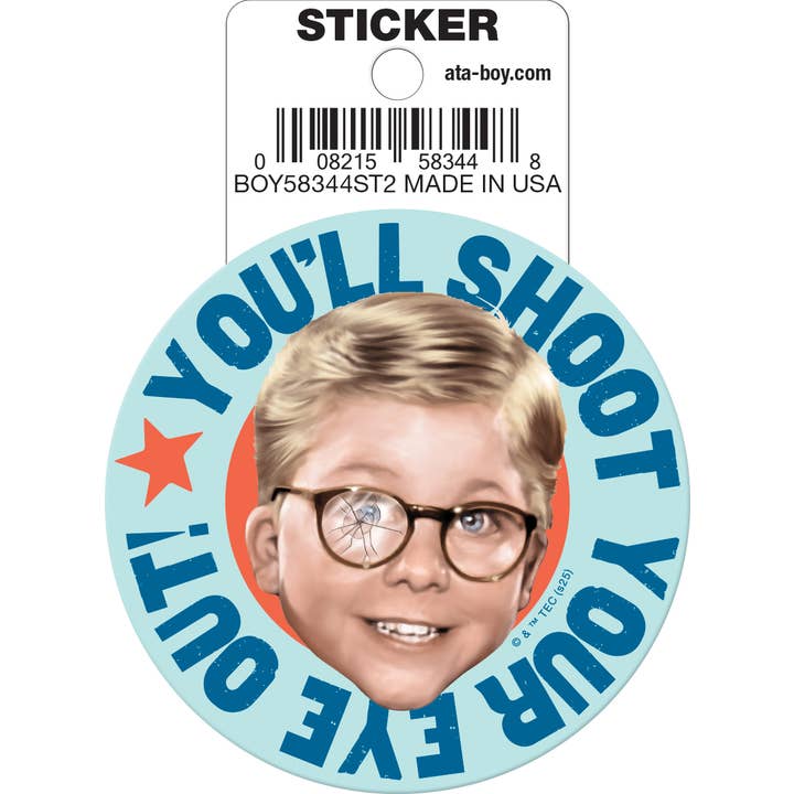 Christmas Story: Shoot Your Eye Out Die Cut Vinyl Sticker - 3" (ONLINE ORDER ONLY)