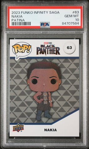 2023 UPPER DECK FUNKO POP MARVEL  NAKIA PATINA #63  PSA 10 (Online Order Only)