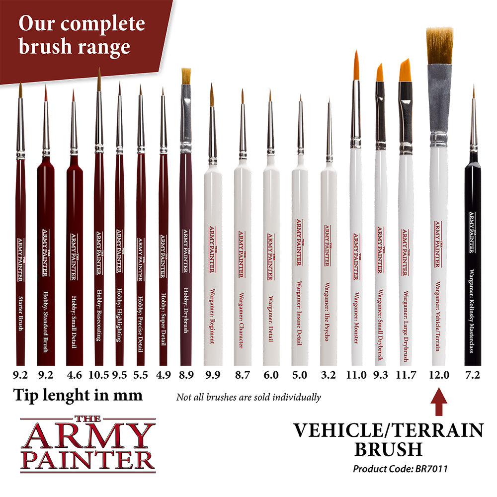 Army Painter Tools: Wargamer Brush - Vehicle & Scenery (ONLINE ORDER ONLY)