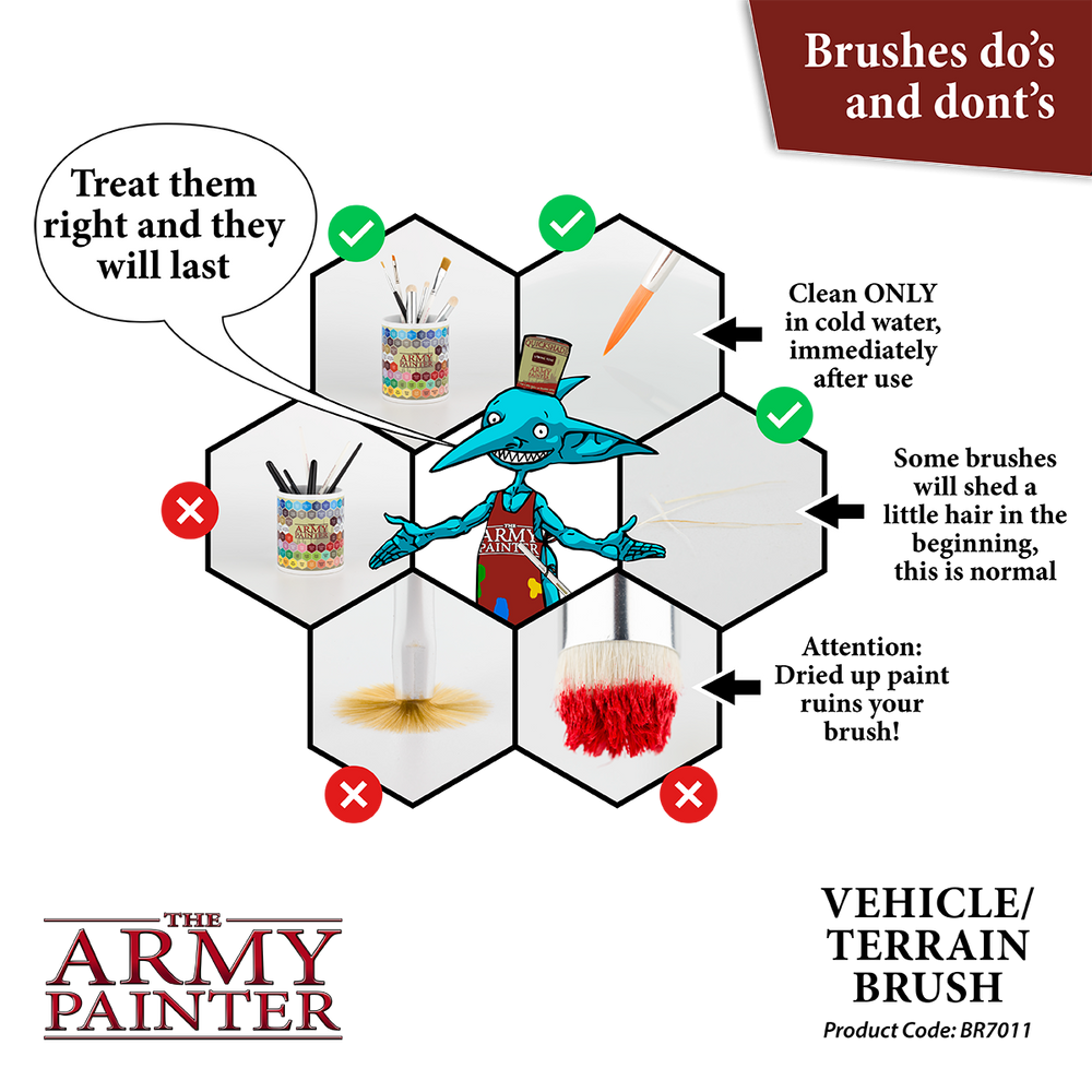 Army Painter Tools: Wargamer Brush - Vehicle & Scenery (ONLINE ORDER ONLY)