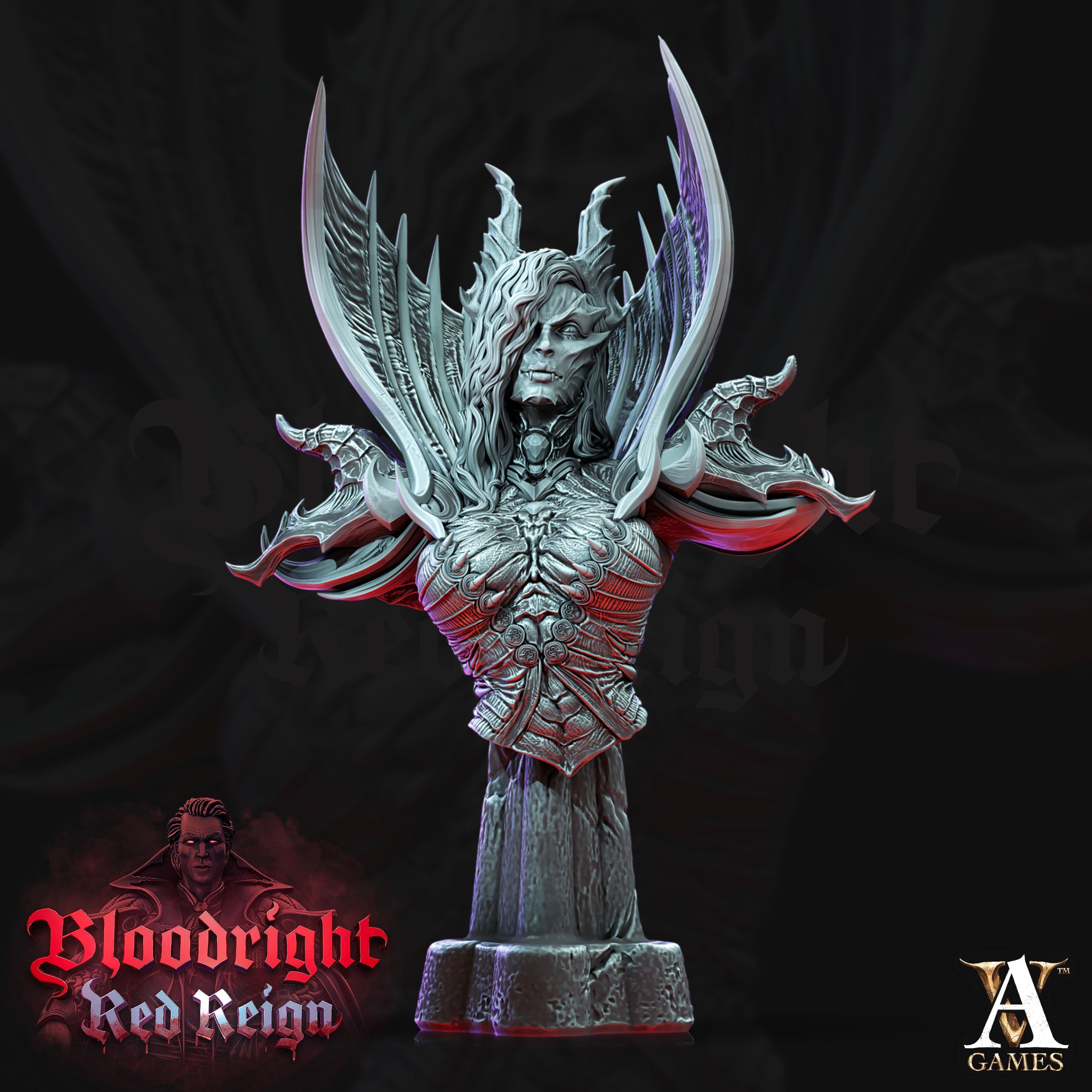3D Printed Archvillain Games Bloodright Red Reign - Lilith Bust 28mm 32mm D&D (Online Only)
