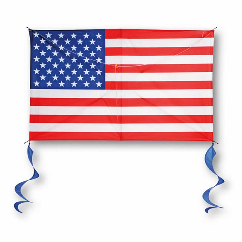 BRS72110 American Flag 48 Inch Vinyl Kite Brainstorm Products (ONLINE ORDER ONLY)