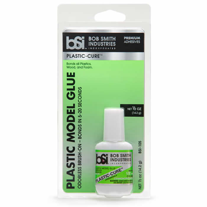 BSI105 Plastic-Cure Brush on Gap Filling Super Glue 1/3oz Bob Smith Ind (ONLINE ORDER ONLY)