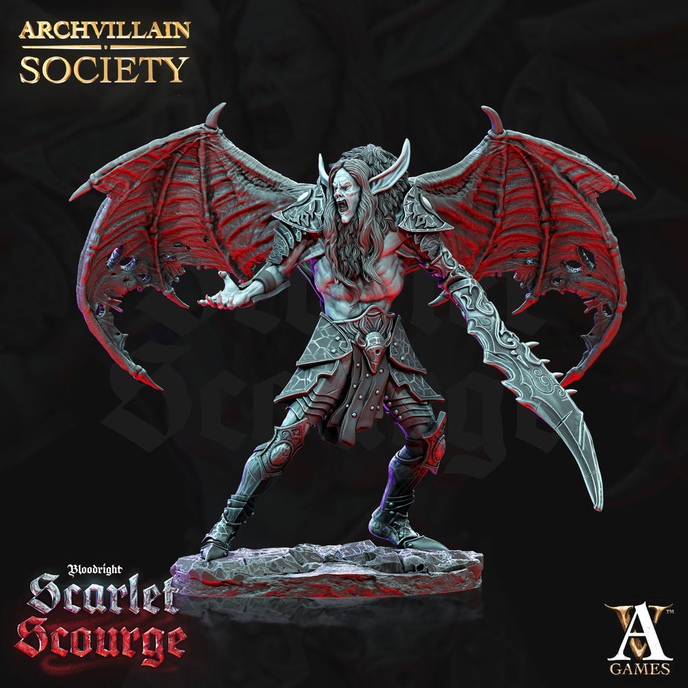 3D Printed Archvillain Games Archvillain Society Vol XVI Werebat Elf - Kirath the Sentinel 28mm 32mm D&D (Online Only)