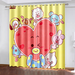BT21 Cartoon Pattern Curtains Blackout Window Drapes (Online Order Only)