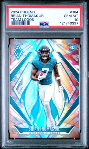 Graded 2024 Panini Phoenix Brian Thomas Jr #164 /299 Team Logos Rookie RC Football Card PSA 10 Gem Mint (ONLINE ORDER ONLY)