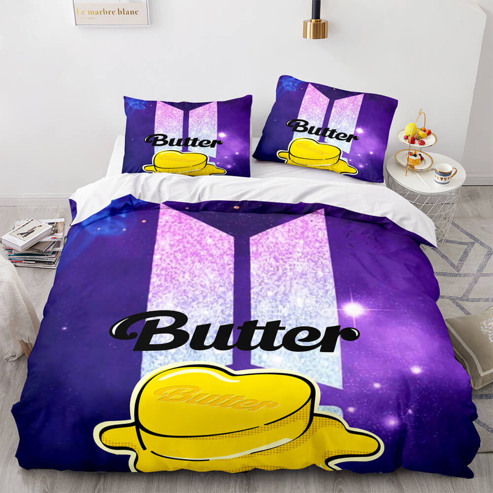 BTS Butter Cosplay Bedding Sets Soft Quilt Covers Without Filler (Online Order Only)