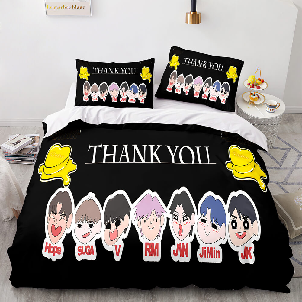 BTS Butter Cosplay Bedding Sets Soft Quilt Covers Without Filler (Online Order Only)