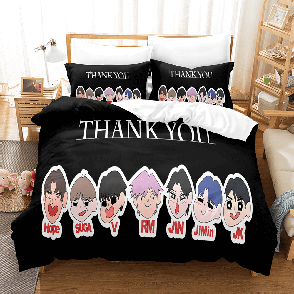 BTS Cosplay 3 Piece Bedding Sets Quilt Cover Without Filler (Online Order Only)