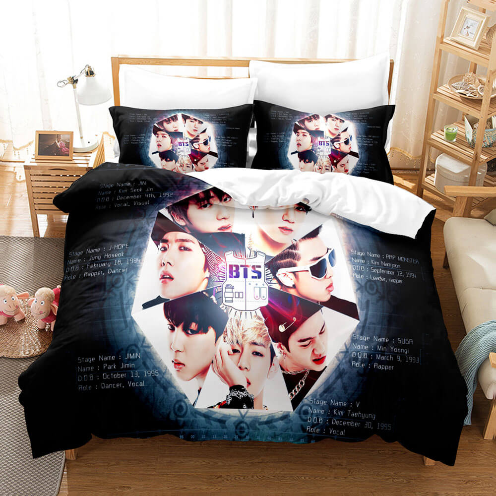BTS Cosplay 3 Piece Bedding Sets Quilt Cover Without Filler (Online Order Only)