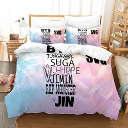 BTS Cosplay 3 Piece Bedding Sets Quilt Cover Without Filler (Online Order Only)