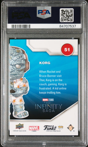 2023 UPPER DECK FUNKO POP MARVEL  KORG GAMER CONVENTION #51  PSA 10 (Online Order Only)
