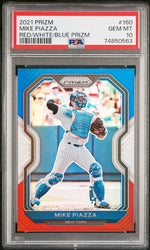 2021 PANINI PRIZM MIKE PIAZZA RED/WHITE/BLUE PRIZM #160 - PSA 10 (Online Order Only)