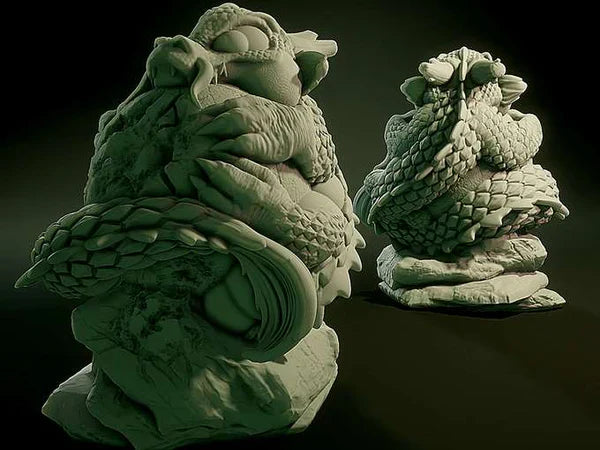 3D Printed Nafarrate Baby Sea Dragon Lovecraftian Bestiary 28 32 mm D&D (Online Only)