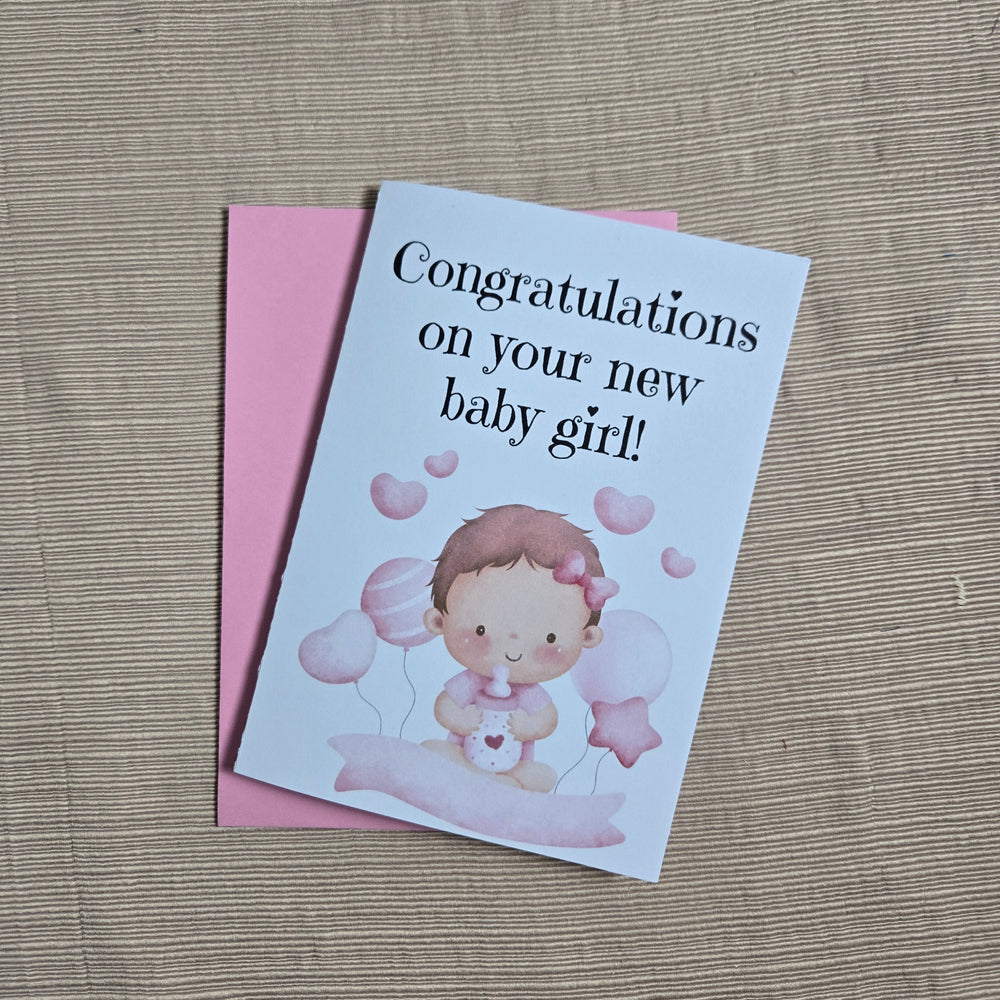 Congratulations on Baby Girl Card (ONLINE ORDER ONLY)