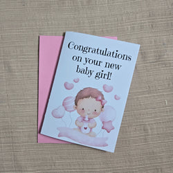 Congratulations on Baby Girl Card (ONLINE ORDER ONLY)