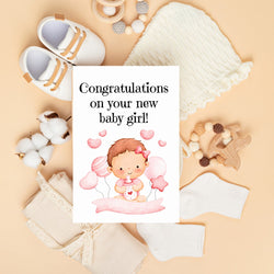 Congratulations on Baby Girl Card (ONLINE ORDER ONLY)