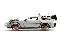 Back to the Future Part III (rail version) die-cast 1:24 scale "Hollywood Rides" light-up DeLorean Time Machine (ONLINE ORDER ONLY)