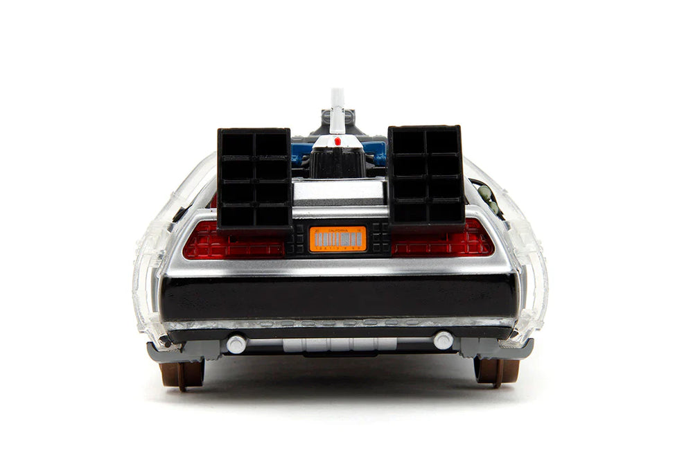 Back to the Future Part III (rail version) die-cast 1:24 scale "Hollywood Rides" light-up DeLorean Time Machine (ONLINE ORDER ONLY)