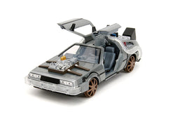 Back to the Future Part III (rail version) die-cast 1:24 scale "Hollywood Rides" light-up DeLorean Time Machine (ONLINE ORDER ONLY)