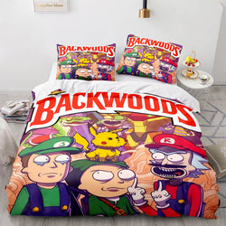 Backwoods Rick and Morty Cosplay 3 Piece Bedding Duvet Cover Sets (Online Order Only)